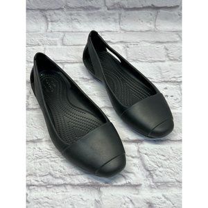 Crocs Iconic Comfort Sienna Flats Womens Size 7 Black Great Like New Condition